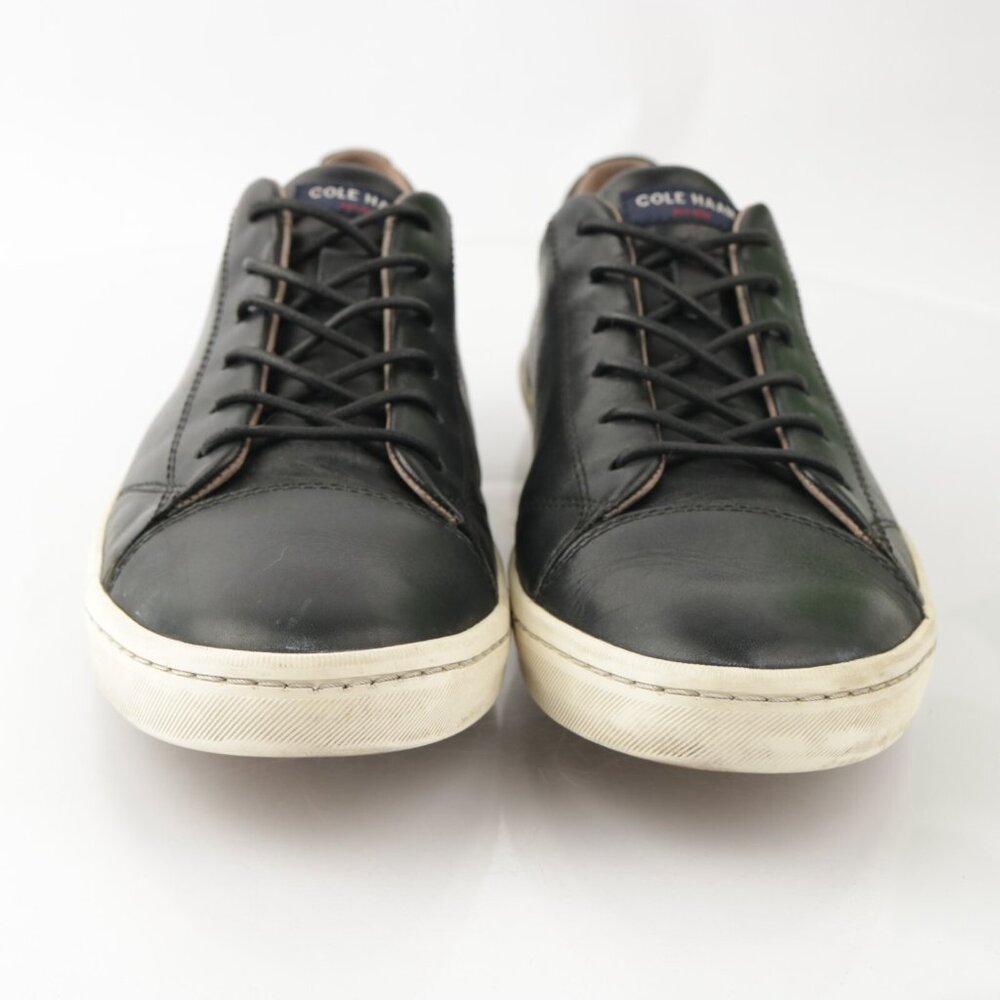 Cole Haan Mens Trafton Sneaker Size 10 Black Leather Lace Up Casual Shoe Low Top - Picture 3 of 11